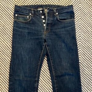 Dior Homme Japanese Denim Button Fly Jeans Size 29 Waist Dark Wash